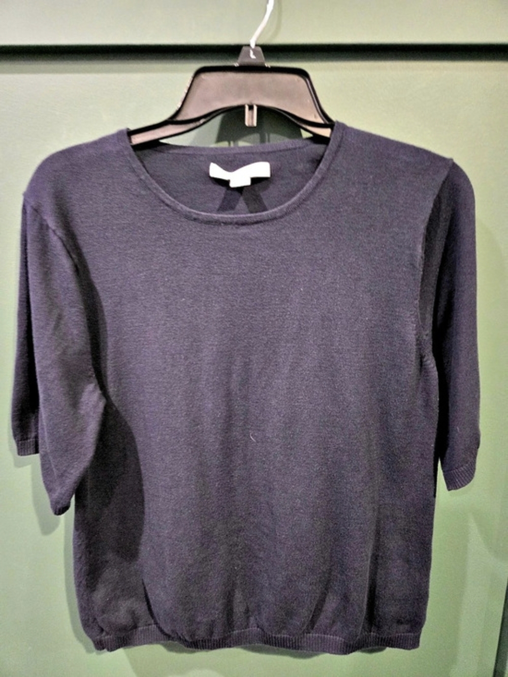 Liz Claiborne Short Sleeve Crew Neck Sweater in Navy Blue XL